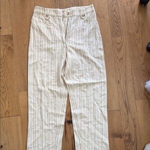 Billabong Cream and Tan Striped Pants